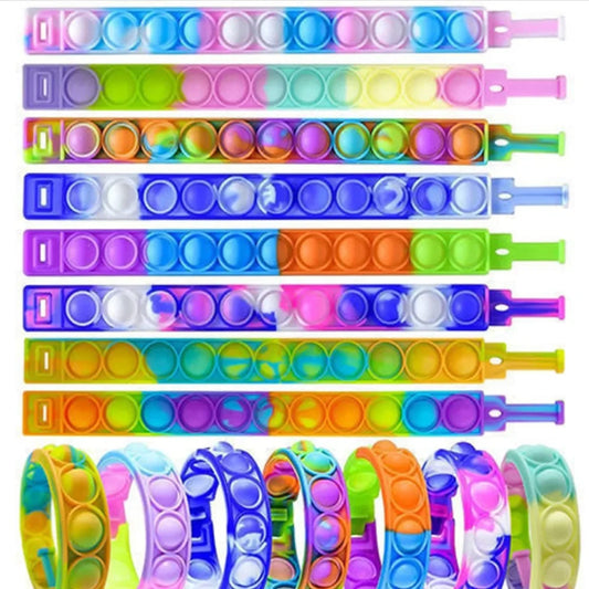 12/24/36PCS Siliconen Kleurrijke Bubble Polsband .Kids Party Favors, Birthday Gifts, bruiloft souvenirs, carnaval & vakantie armbanden