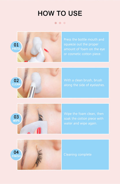 Natuhana 60ml wimperextension Shampoo Mousse, Lash Cleaning Foam voor vals wimpers, zacht & niet-irriterend make-up gereedschap