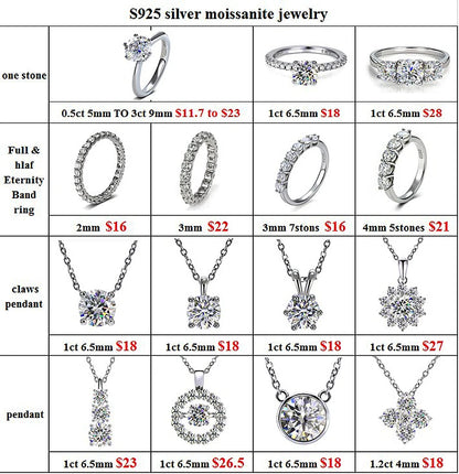 0.1ct 3mm DVS Moissanite Full Eternity Band Ring 925 Sterling Silver Engagement & Party Sieraden voor vrouwen