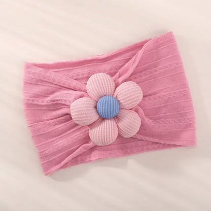 1Pc Baby Nylon Headscarf .Handmade Flower Headband voor pasgeboren meisjes, Peuter Elastische Haar Tulband