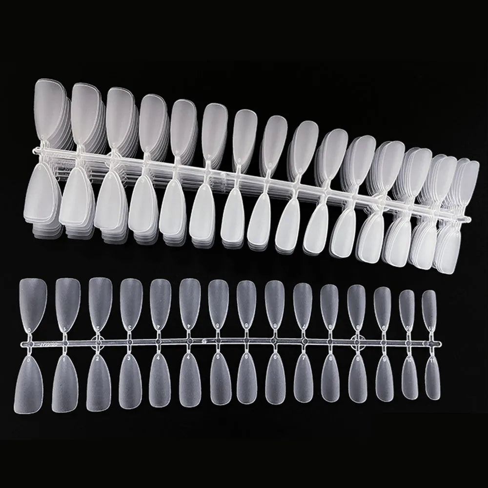 120PCS Matte Press-On Nageltips . . Zachte Full-Cover Ovale Amandel Valse Nagels voor DIY Manicure