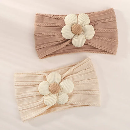 1Pc Baby Nylon Headscarf .Handmade Flower Headband voor pasgeboren meisjes, Peuter Elastische Haar Tulband