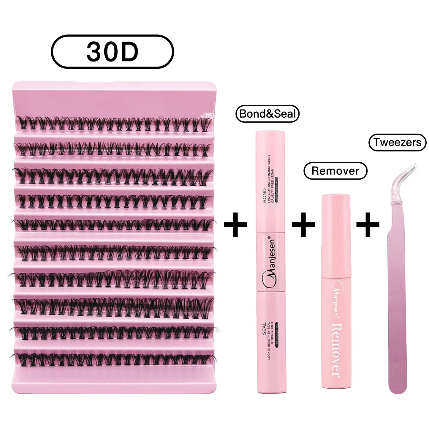 MENSEN DIY wimper uitbreiding Kit 200PCS Lash Clusters met Lash Bond & Seal, Professionele make-up gereedschap voor het lijmen van wimpers
