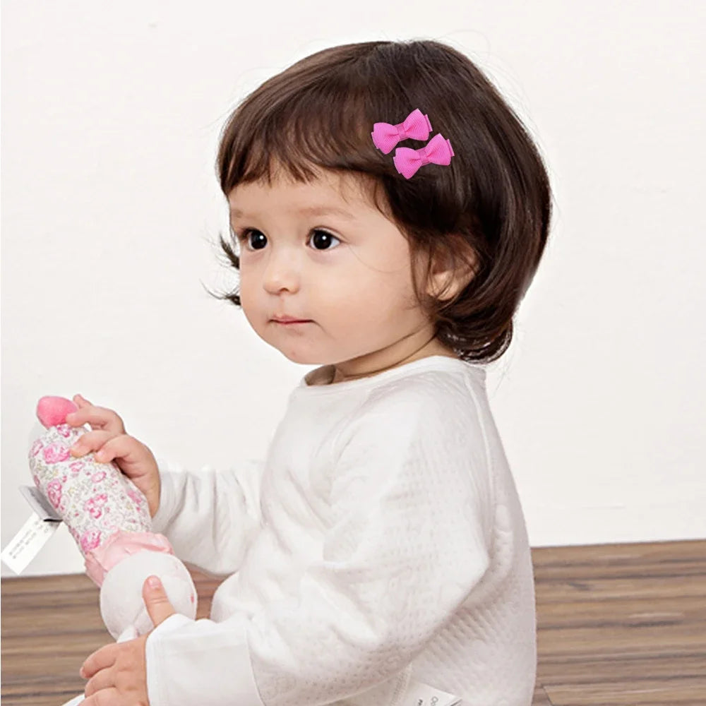 1.2 Inches Mini haarbogen met clip Massief kleuren Haargrepen voor kinderen & Baby Girl