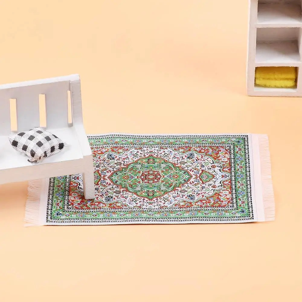 1:12 Schaal Turkse stijl Miniatuur Poppenhuis Tapijt Vloerbedekking voor het spelen Huis & poppen Accessoires