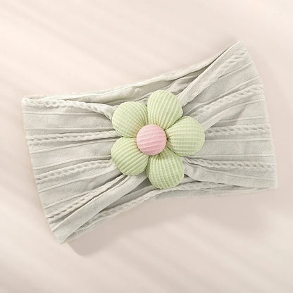 1Pc Baby Nylon Headscarf .Handmade Flower Headband voor pasgeboren meisjes, Peuter Elastische Haar Tulband