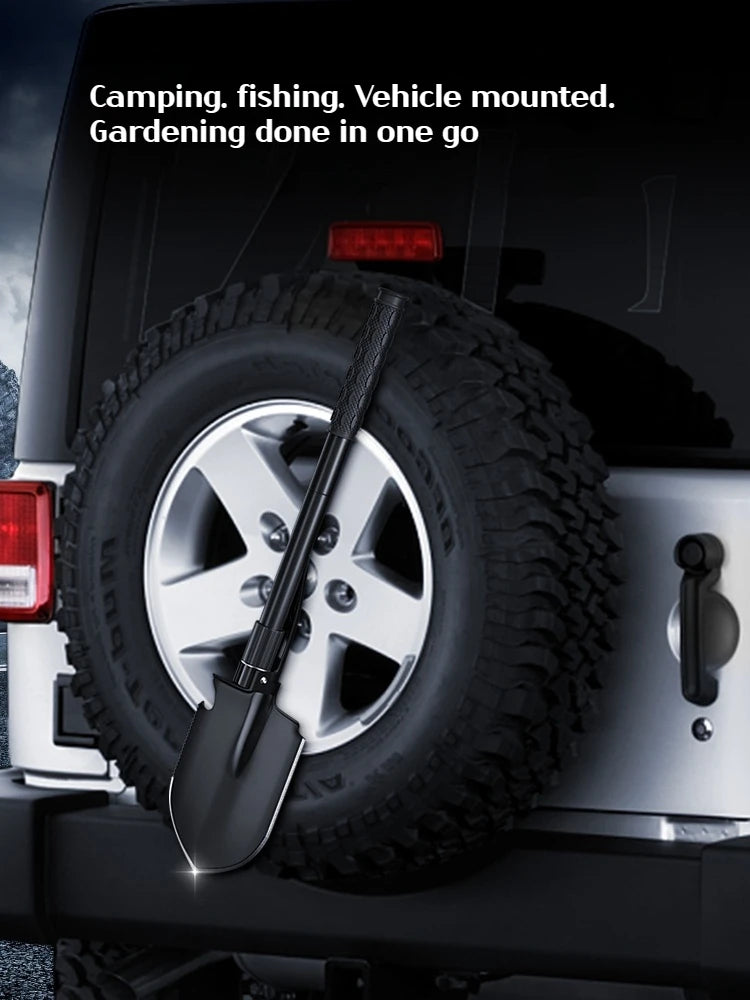 1PC Outdoor Opvouwbare Camping Schop Multifunctioneel wandelhulpmiddel, Portable Garden & Survival Shovel