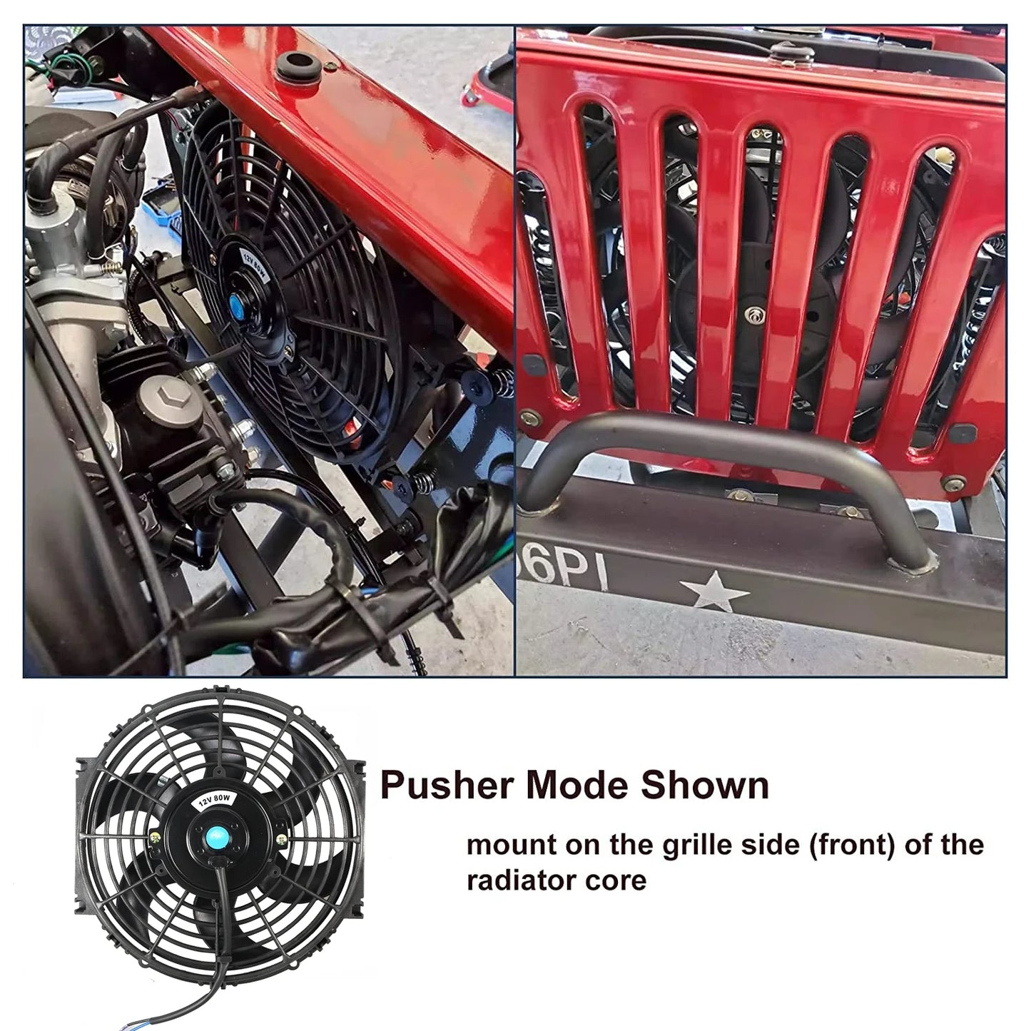 Universeel 7/9/10/12/14/16 Inch 12V 80W Car Radiator Koelventilator Blade Elektrisch Airconditioning Ventilatorset 2100RPM