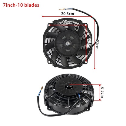Universeel 7/9/10/12/14/16 Inch 12V 80W Car Radiator Koelventilator Blade Elektrisch Airconditioning Ventilatorset 2100RPM