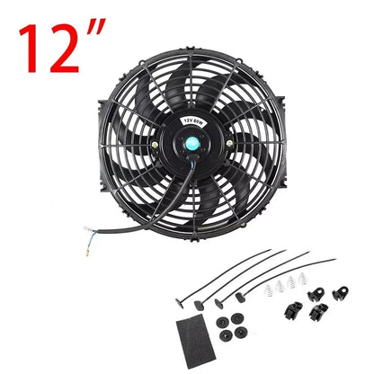 Universeel 7/9/10/12/14/16 Inch 12V 80W Car Radiator Koelventilator Blade Elektrisch Airconditioning Ventilatorset 2100RPM