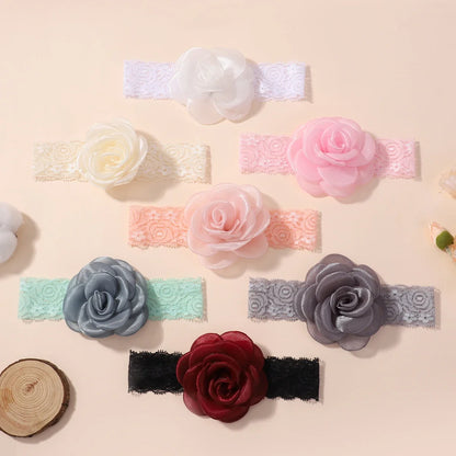 1Pc Baby Nylon Headscarf .Handmade Flower Headband voor pasgeboren meisjes, Peuter Elastische Haar Tulband