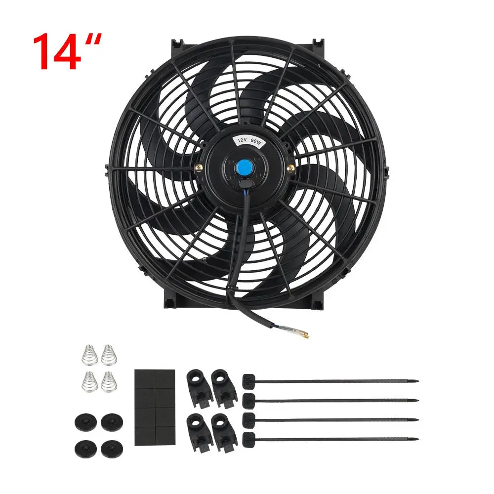 Universeel 7/9/10/12/14/16 Inch 12V 80W Car Radiator Koelventilator Blade Elektrisch Airconditioning Ventilatorset 2100RPM