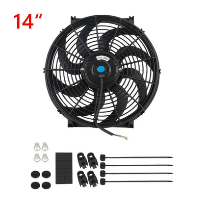 Universeel 7/9/10/12/14/16 Inch 12V 80W Car Radiator Koelventilator Blade Elektrisch Airconditioning Ventilatorset 2100RPM