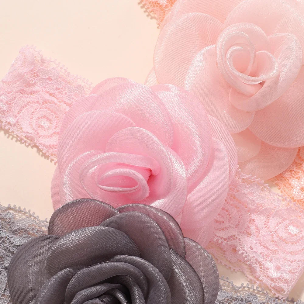 1Pc Baby Nylon Headscarf .Handmade Flower Headband voor pasgeboren meisjes, Peuter Elastische Haar Tulband