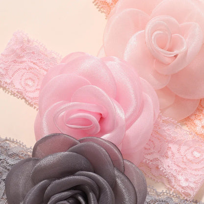 1Pc Baby Nylon Headscarf .Handmade Flower Headband voor pasgeboren meisjes, Peuter Elastische Haar Tulband