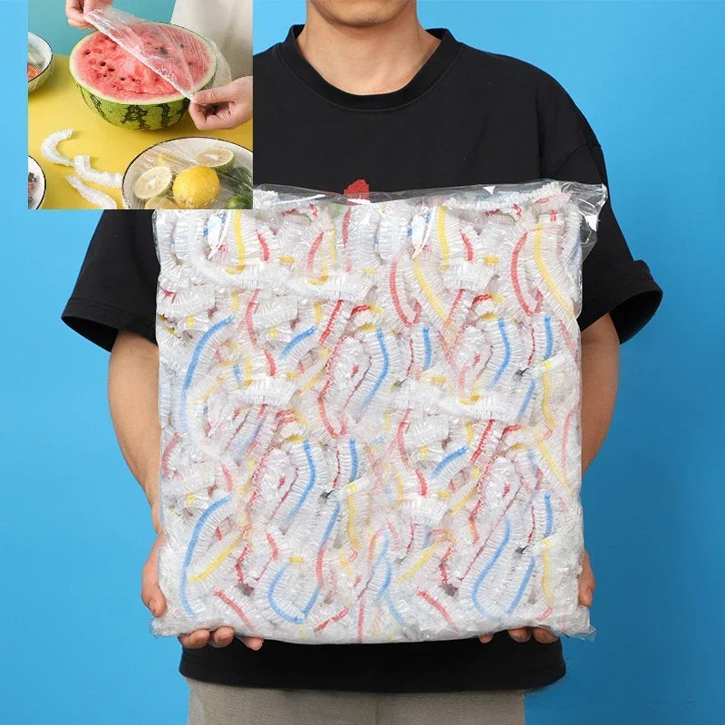 Kleurrijke wegwerpbare en herbruikbare voedselhoesjes Elastische Plastic Wrap voor Bowls, Fruit en voedselopslag