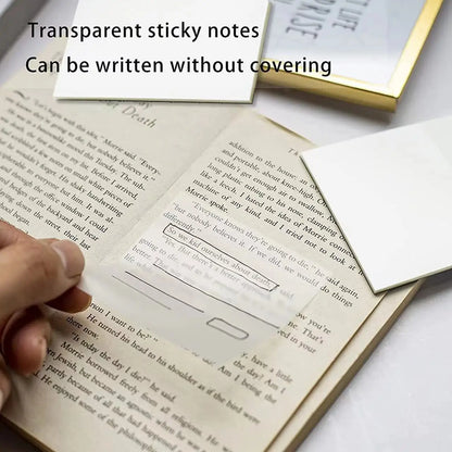 50 Sheets Transparante Sticky Notes Waterdichte Bericht & Signature Stickers voor Notebooks