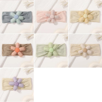 1Pc Baby Nylon Headscarf .Handmade Flower Headband voor pasgeboren meisjes, Peuter Elastische Haar Tulband