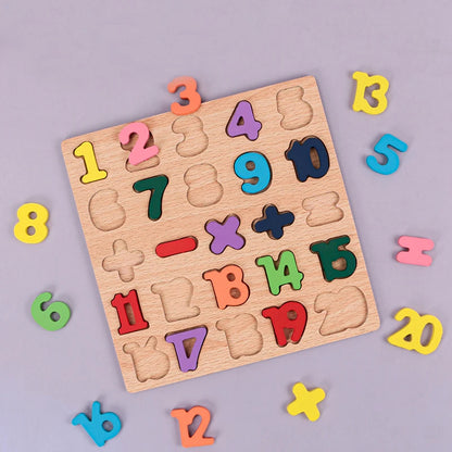 Kids Alfabet & Number Houten Puzzel Montessori Preschool Educatieve Speelgoed