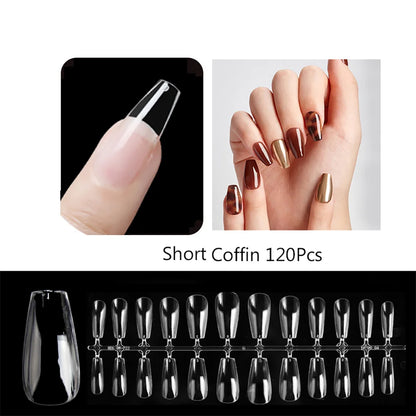 120PCS Matte Press-On Nageltips . . Zachte Full-Cover Ovale Amandel Valse Nagels voor DIY Manicure