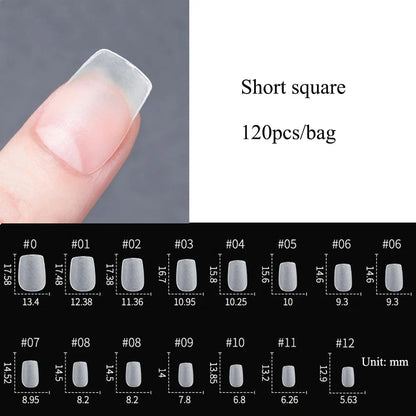 120PCS Matte Press-On Nageltips . . Zachte Full-Cover Ovale Amandel Valse Nagels voor DIY Manicure