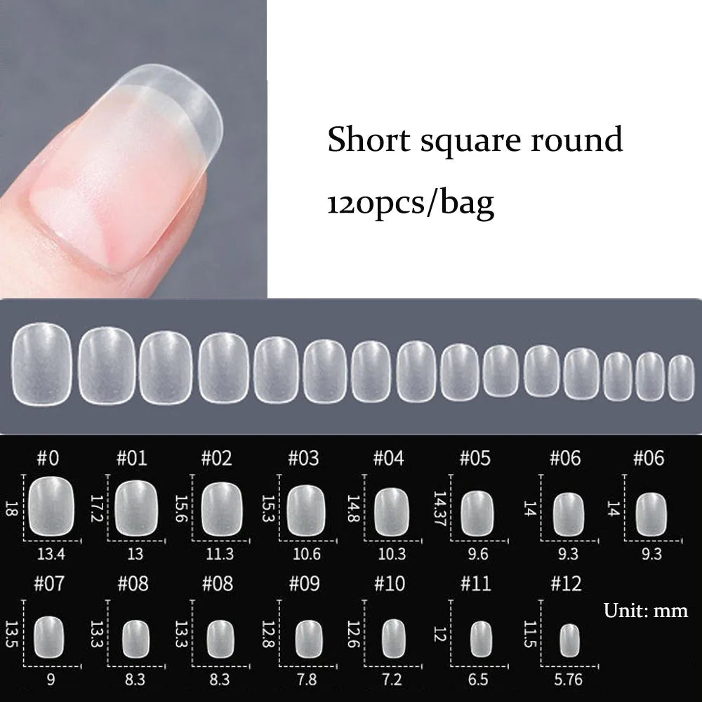 120PCS Matte Press-On Nageltips . . Zachte Full-Cover Ovale Amandel Valse Nagels voor DIY Manicure