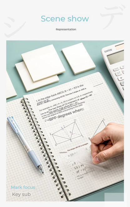 50 Sheets Transparante Sticky Notes Waterdichte Bericht & Signature Stickers voor Notebooks