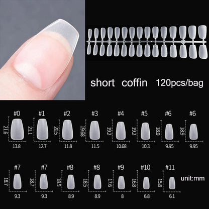 120PCS Matte Press-On Nageltips . . Zachte Full-Cover Ovale Amandel Valse Nagels voor DIY Manicure