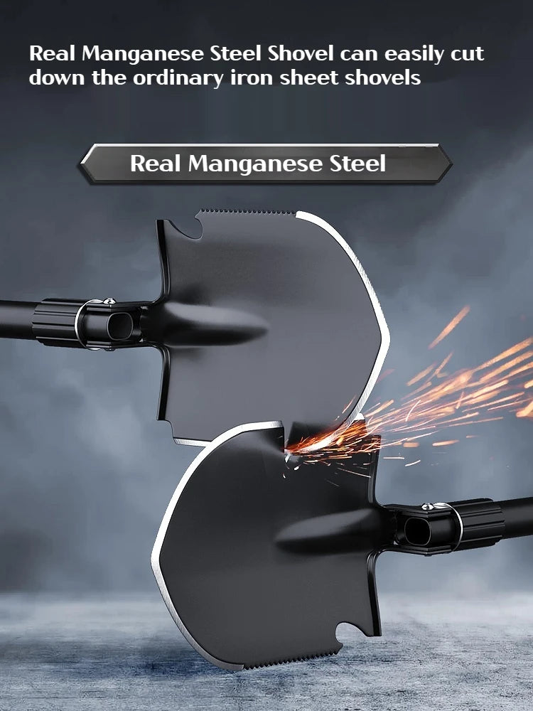 1PC Outdoor Opvouwbare Camping Schop Multifunctioneel wandelhulpmiddel, Portable Garden & Survival Shovel