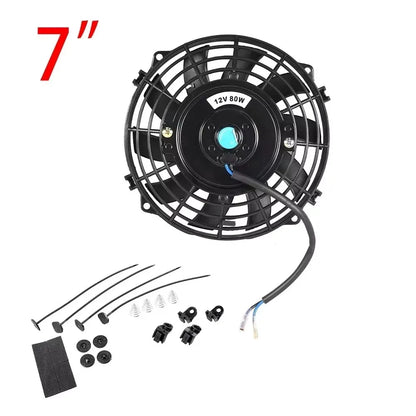 Universeel 7/9/10/12/14/16 Inch 12V 80W Car Radiator Koelventilator Blade Elektrisch Airconditioning Ventilatorset 2100RPM