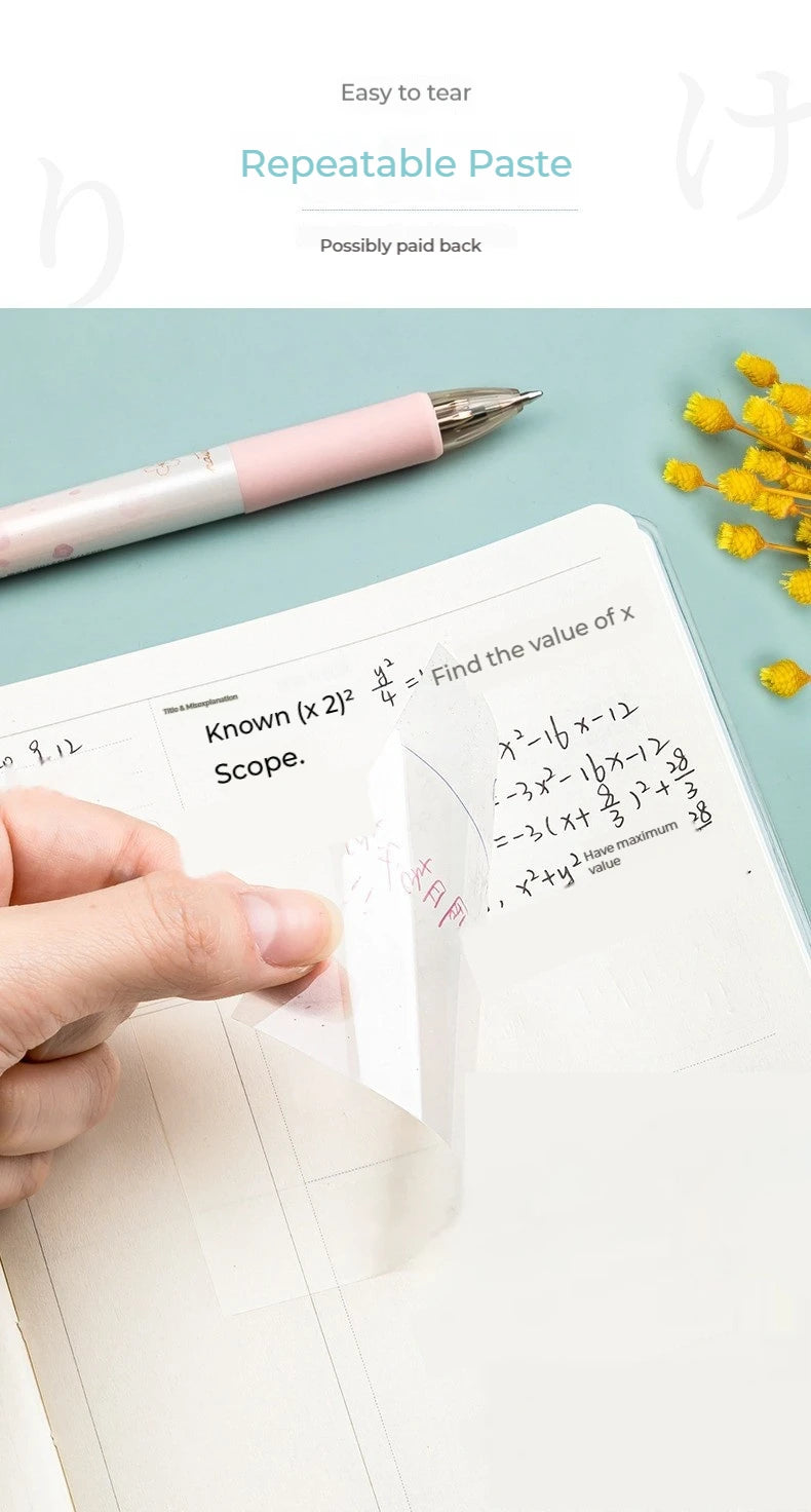 50 Sheets Transparante Sticky Notes Waterdichte Bericht & Signature Stickers voor Notebooks