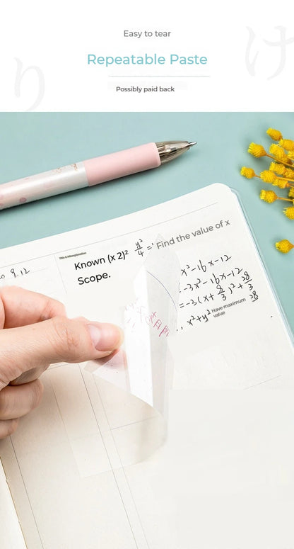 50 Sheets Transparante Sticky Notes Waterdichte Bericht & Signature Stickers voor Notebooks