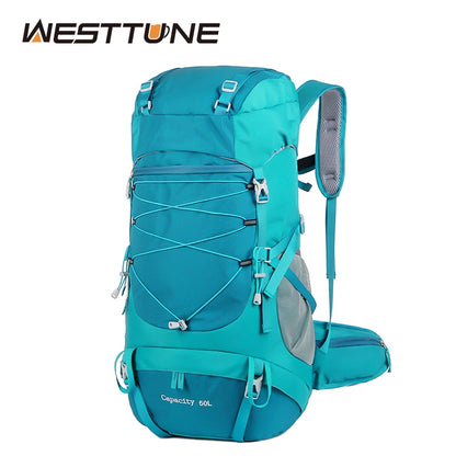 WESTTUNE 50L Waterdichte Wiking Rugzak met regenhoes Multifunctionele Outdoor Travel & Mountainering Bag
