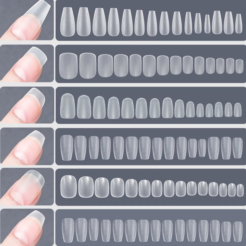 120PCS Matte Press-On Nageltips . . Zachte Full-Cover Ovale Amandel Valse Nagels voor DIY Manicure