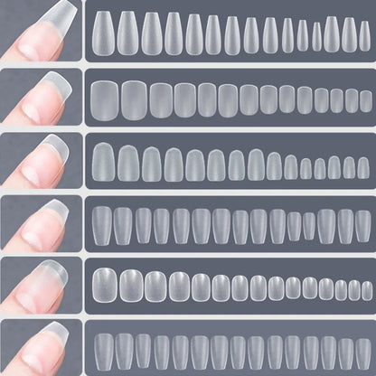 120PCS Matte Press-On Nageltips . . Zachte Full-Cover Ovale Amandel Valse Nagels voor DIY Manicure