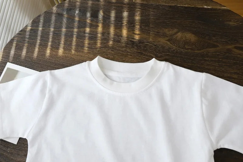 2-10Y kinderen pure katoen korte sleeve sleeve sleeve sleeve sleeve t-shirt baby jongens & meisjes zomer tops