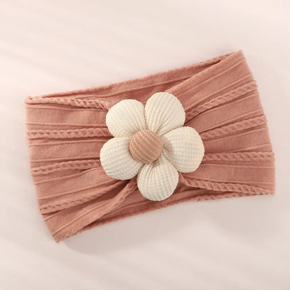 1Pc Baby Nylon Headscarf .Handmade Flower Headband voor pasgeboren meisjes, Peuter Elastische Haar Tulband