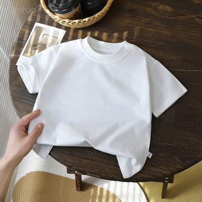 2-10Y kinderen pure katoen korte sleeve sleeve sleeve sleeve sleeve t-shirt baby jongens & meisjes zomer tops