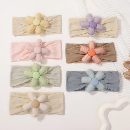1Pc Baby Nylon Headscarf .Handmade Flower Headband voor pasgeboren meisjes, Peuter Elastische Haar Tulband