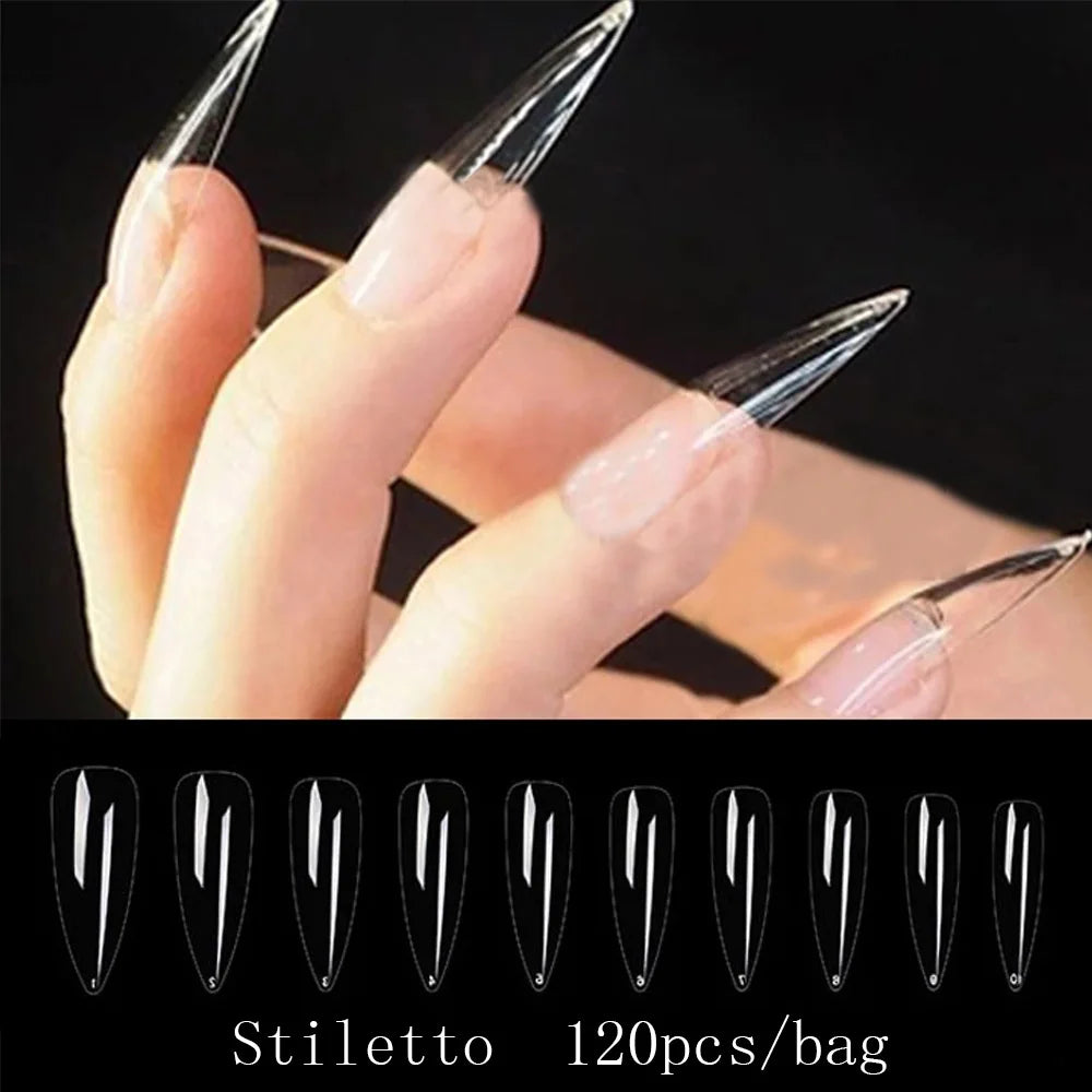 120PCS Matte Press-On Nageltips . . Zachte Full-Cover Ovale Amandel Valse Nagels voor DIY Manicure