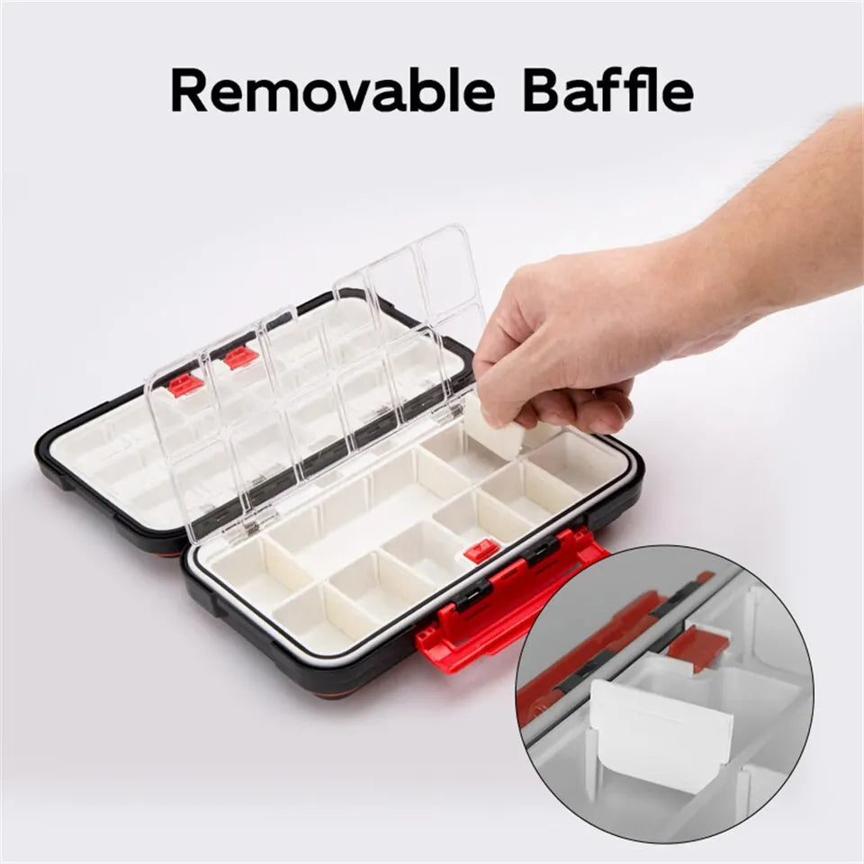 Premium waterdichte dubbelzijdige vis-aanvalsdoos Multifunctionele Bait & Tool Organizer