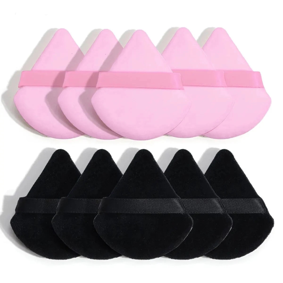 10-Piece Driehoek Powder Puff Set Nat & Dry Cosmetic Sponges for Loose Powder & Foundation