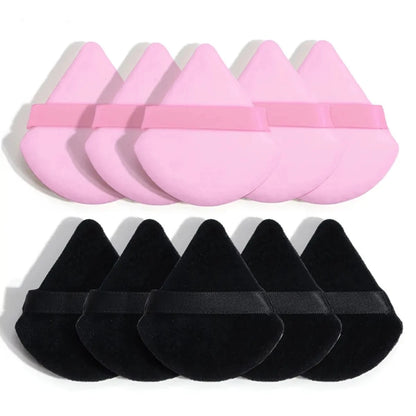 10-Piece Driehoek Powder Puff Set Nat & Dry Cosmetic Sponges for Loose Powder & Foundation