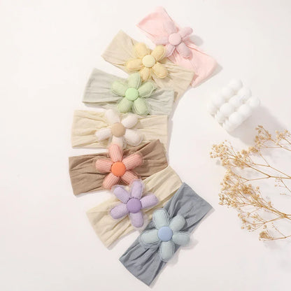 1Pc Baby Nylon Headscarf .Handmade Flower Headband voor pasgeboren meisjes, Peuter Elastische Haar Tulband