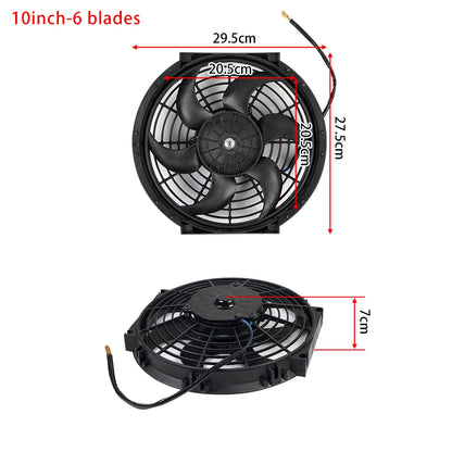 Universeel 7/9/10/12/14/16 Inch 12V 80W Car Radiator Koelventilator Blade Elektrisch Airconditioning Ventilatorset 2100RPM