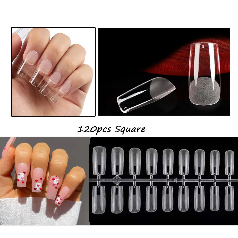 120PCS Matte Press-On Nageltips . . Zachte Full-Cover Ovale Amandel Valse Nagels voor DIY Manicure