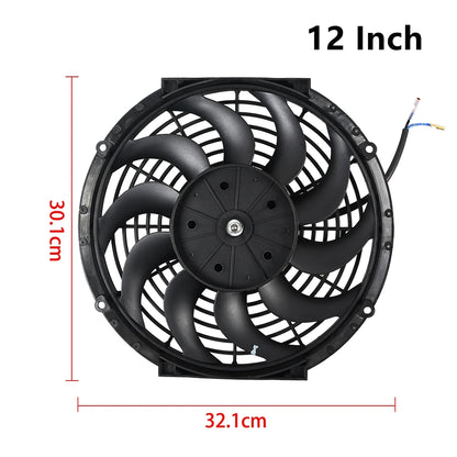 Universeel 7/9/10/12/14/16 Inch 12V 80W Car Radiator Koelventilator Blade Elektrisch Airconditioning Ventilatorset 2100RPM