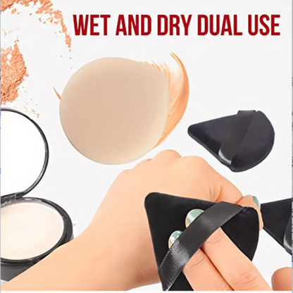 10-Piece Driehoek Powder Puff Set Nat & Dry Cosmetic Sponges for Loose Powder & Foundation