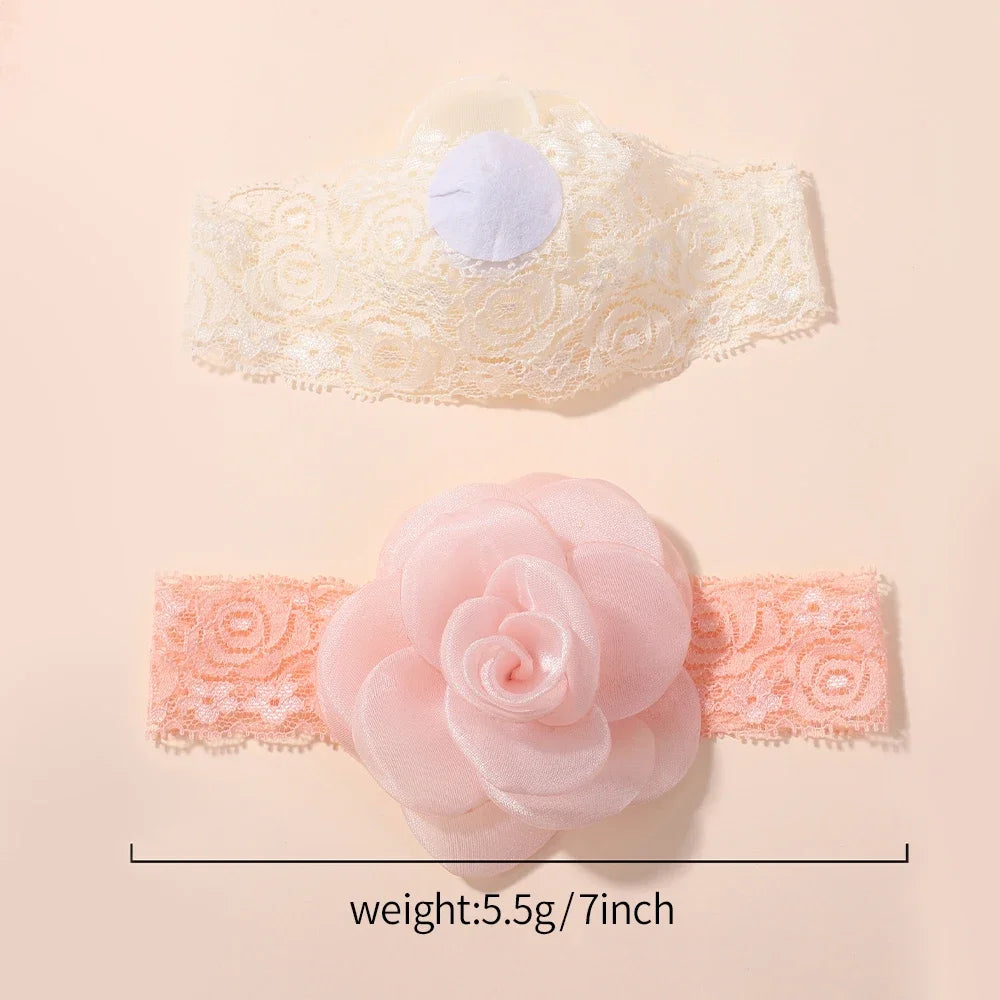 1Pc Baby Nylon Headscarf .Handmade Flower Headband voor pasgeboren meisjes, Peuter Elastische Haar Tulband