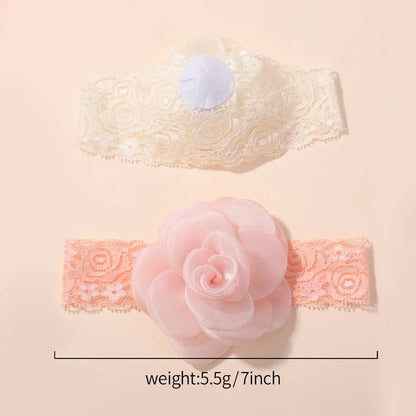1Pc Baby Nylon Headscarf .Handmade Flower Headband voor pasgeboren meisjes, Peuter Elastische Haar Tulband